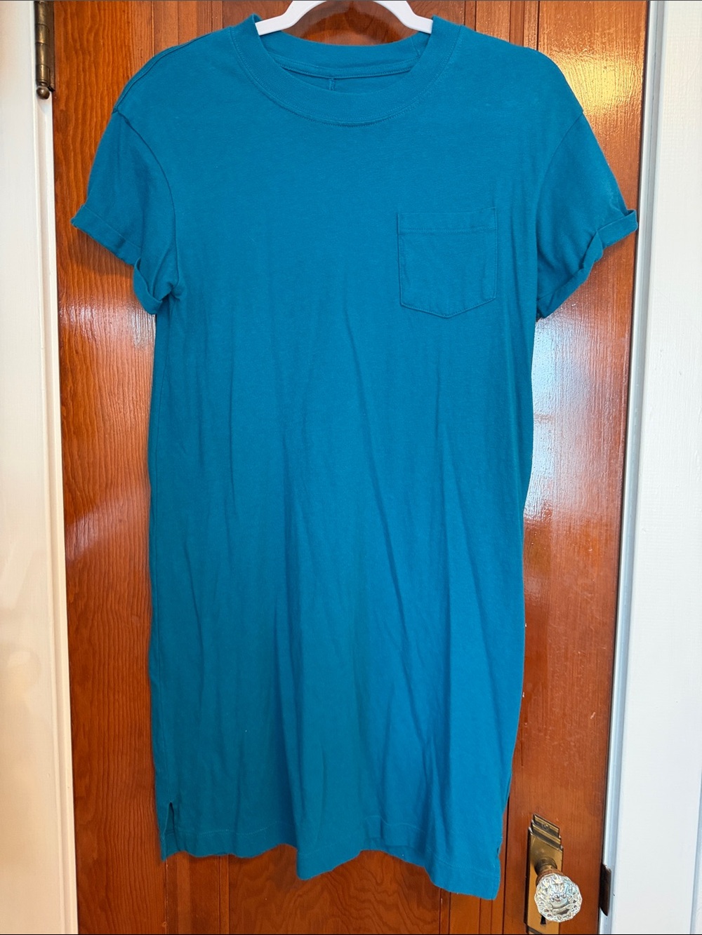 Time and Tru Teal Pocket T-Shirt Dress